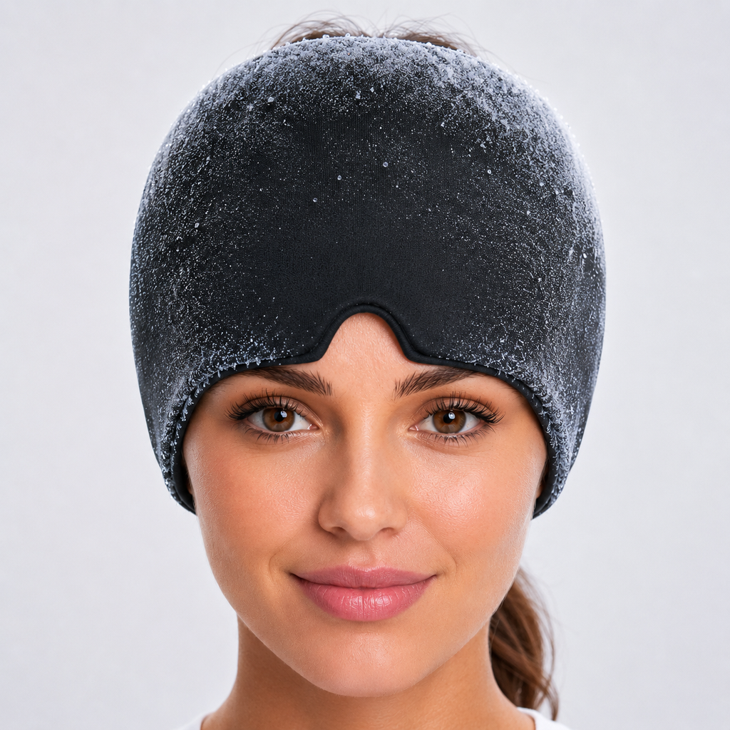Bonnet Anti-Migraine Gel - Froid & Chaud, Masque Yeux 2-en-1