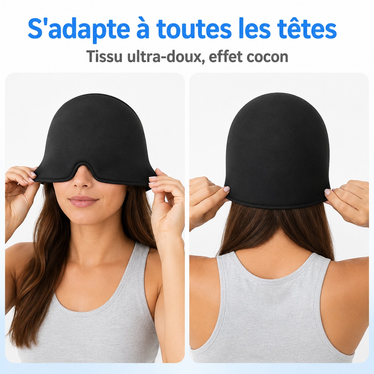 Bonnet Anti-Migraine Gel - Froid & Chaud, Masque Yeux 2-en-1